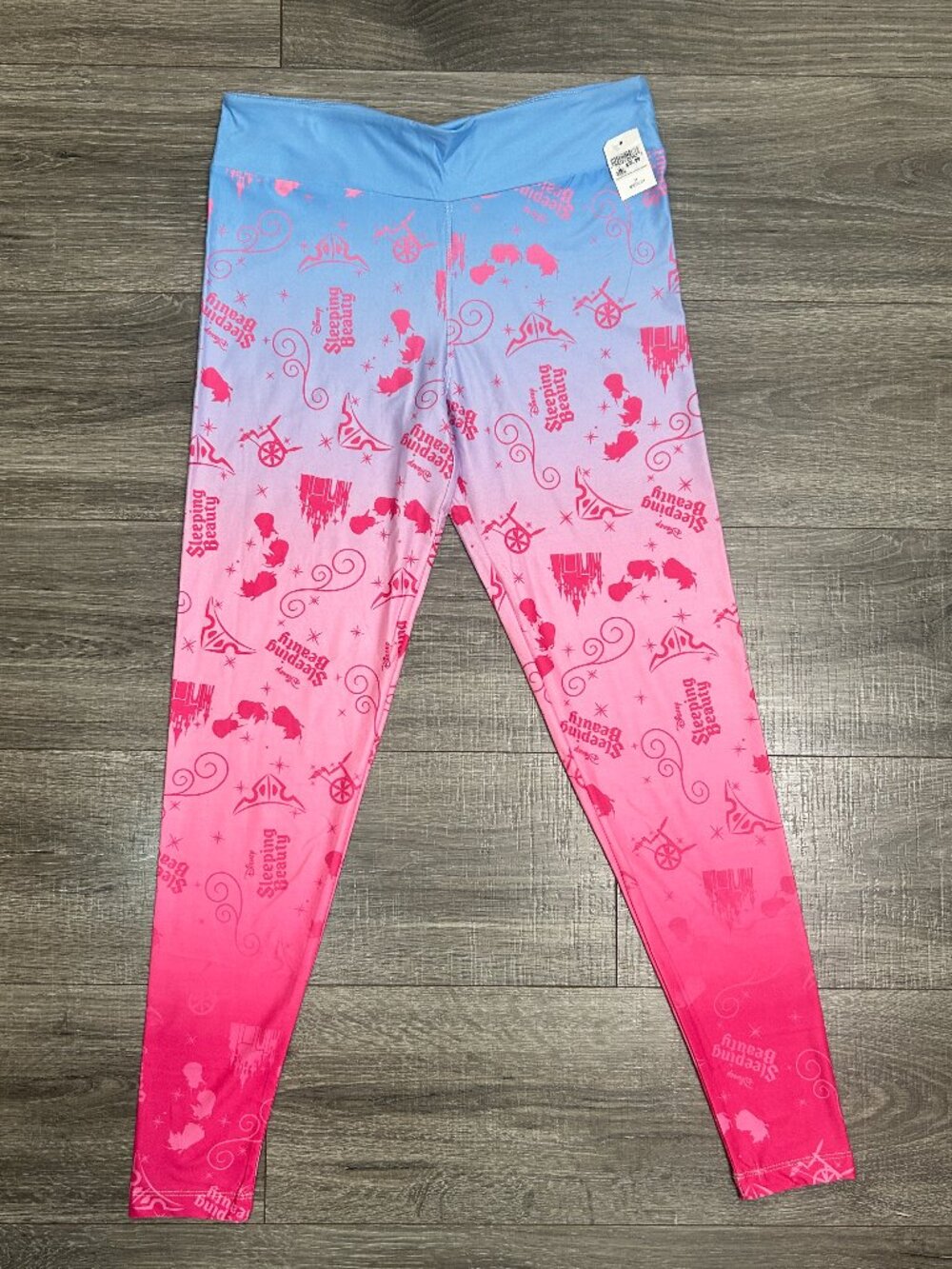Disney Parks Sleeping Beauty Make It Pink Make It Blue Leggings Medium NWT
